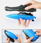 Fjernstyret krokodille-båd - skræm livet af din familie!