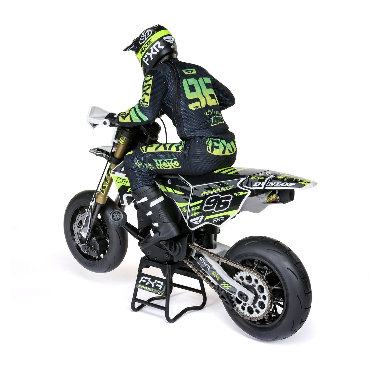 Promoto-SM 1/4 Super Moto Motorcycle, FXR, White: RTR Basic