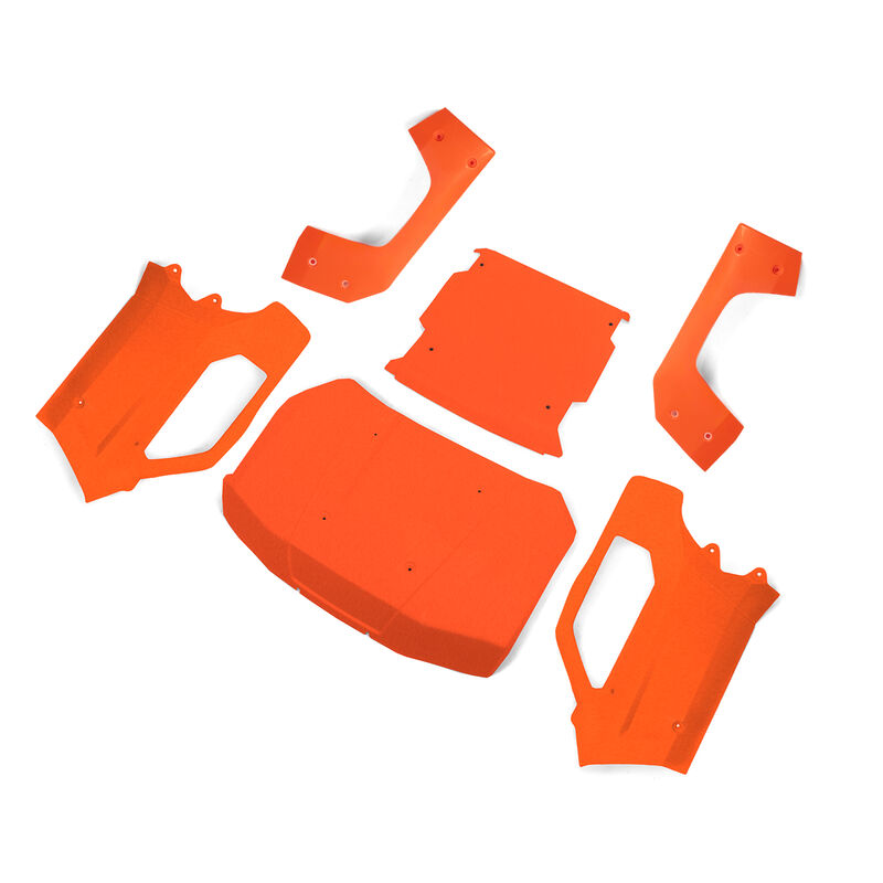 Losi Body Set Complete Flourescent Orange: 5IVE-T 3.0