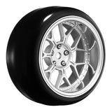 Tires &amp; Wheels Drift / 14-Spoke Matte Silver (2,4,6,8mm Offset) 12mm Hex (4)