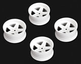 Tires &amp; Wheels Drift / 5-Spoke White (2,4,6,8mm Offset) 12mm Hex (4)
