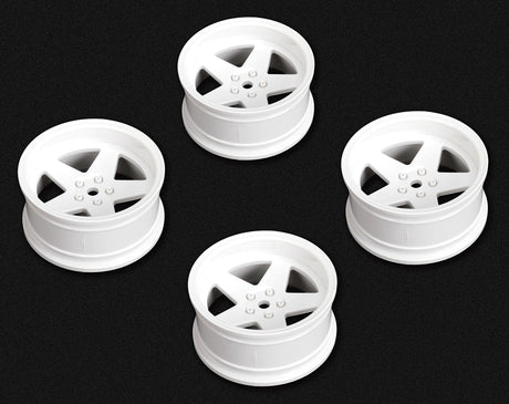 Tires &amp; Wheels Drift / 5-Spoke White (2,4,6,8mm Offset) 12mm Hex (4)