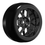 Tires &amp; Wheels Drift / 14-Spoke Black (2,4,6,8mm Offset) 12mm Hex (4)