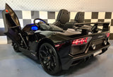 24 volt Lamborghini Aventador 2 person with drift metallic black