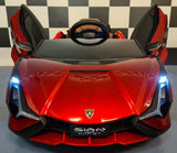 Battery Children car Lamborghini Sian 12 volts painting red