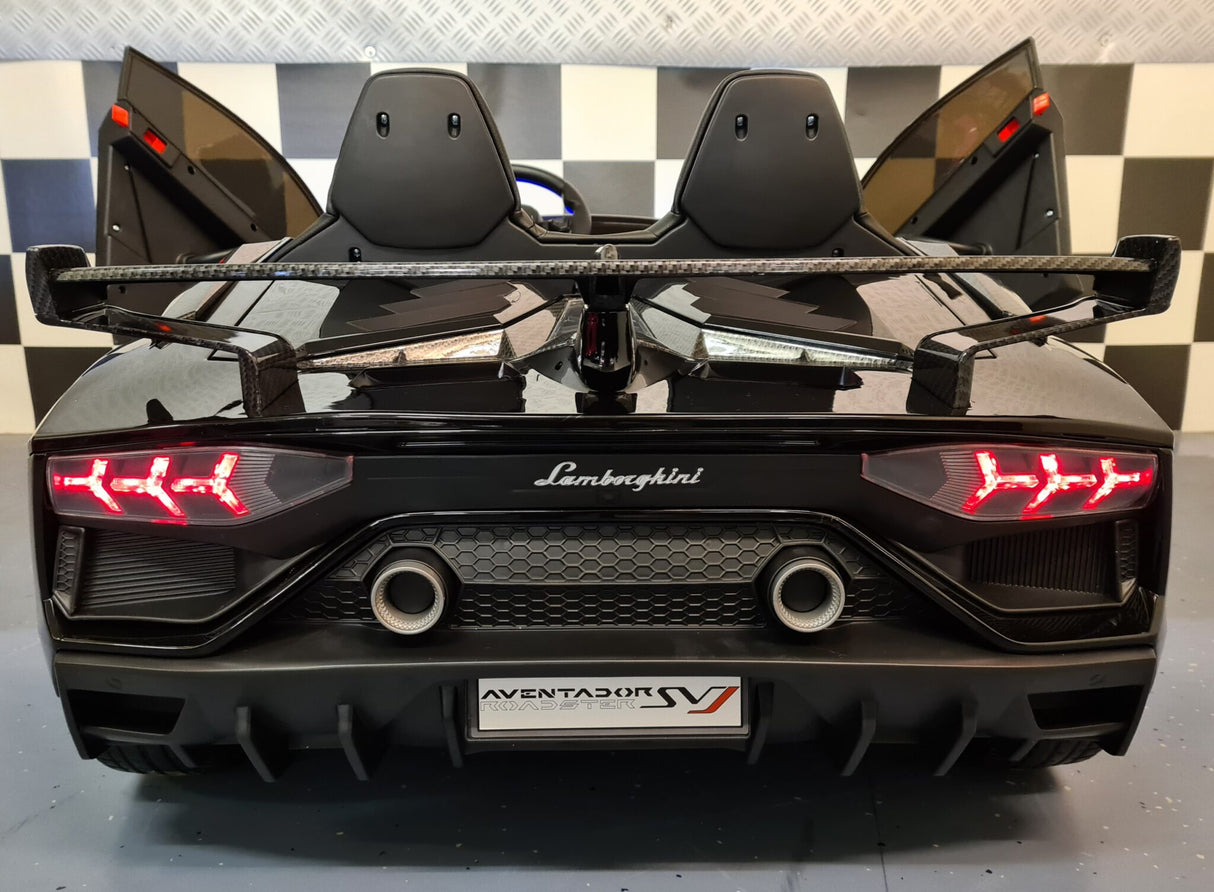24 volt Lamborghini Aventador 2 person with drift metallic black
