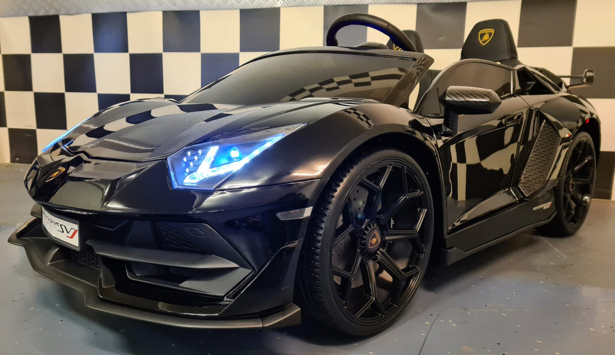 24 volt Lamborghini Aventador 2 person with drift metallic black