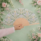 Green damask flourish fan - Bridgerton