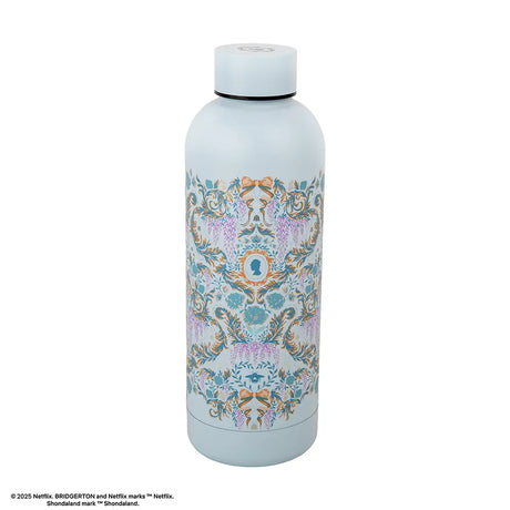 500ml Insulated Bottle – Light Blue Damask Flowers – Bridgerton