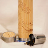 Bamboo tea bottle 400 ml - The great wave of Kanagawa