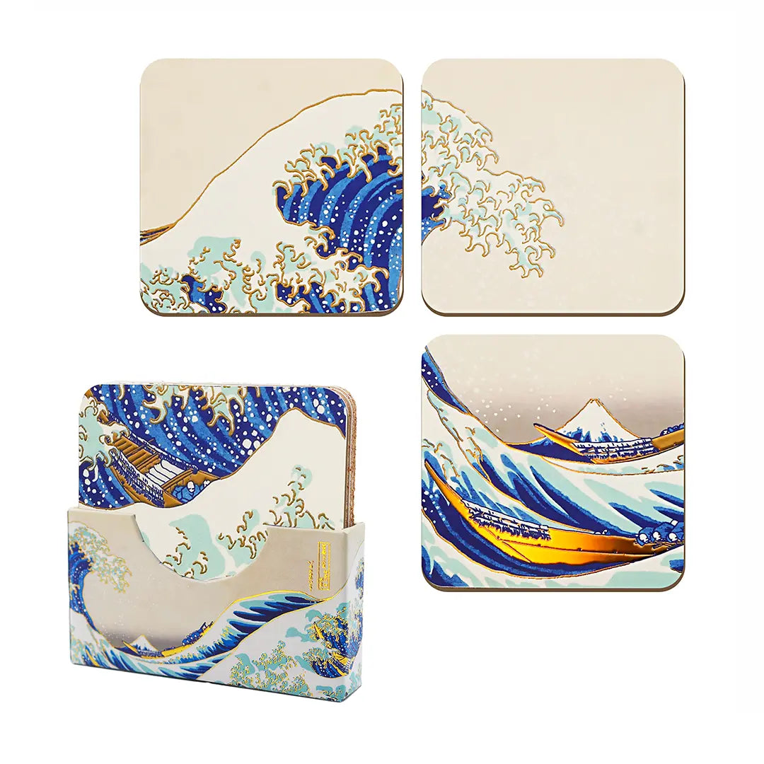 Set of 4 coasters - The Great Wave of Kanagawa