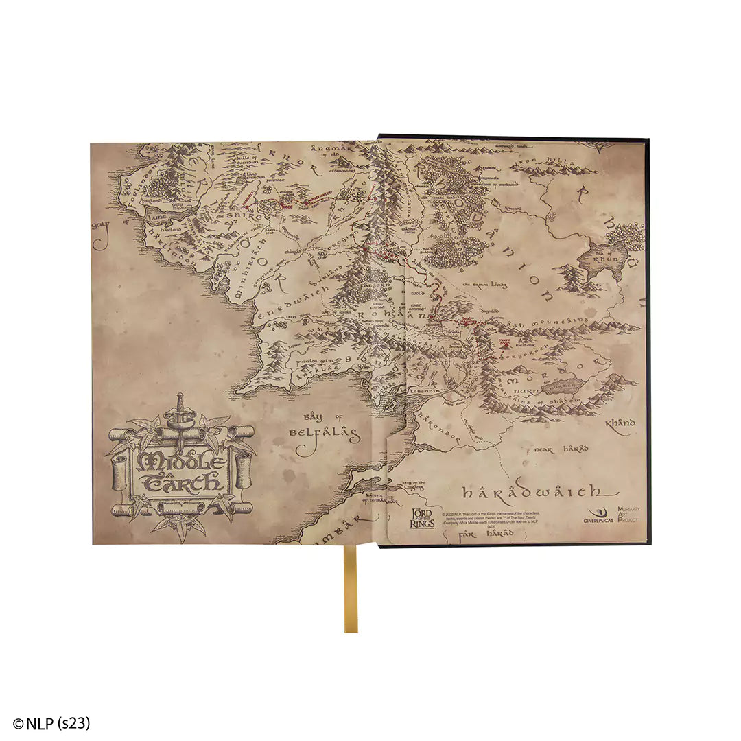 Hard cover notebook Middle Earth map - The Lord of the Rings