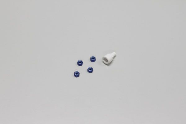 Kyosho MZW13BL - Nyloc Alu Wheel Nut  Mini-Z (4) Blue