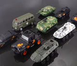 Miniaturemodeller fra krigens verden – Humvee, kampvogn, PMV, ambulance, jeep m.fl.