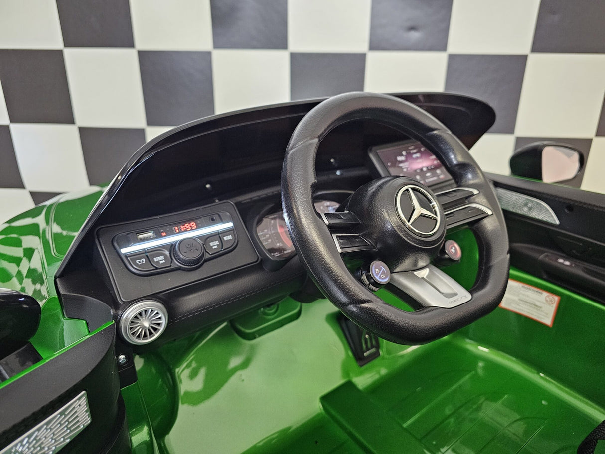 Children's car Mercedes SL63 12 volt metallic green