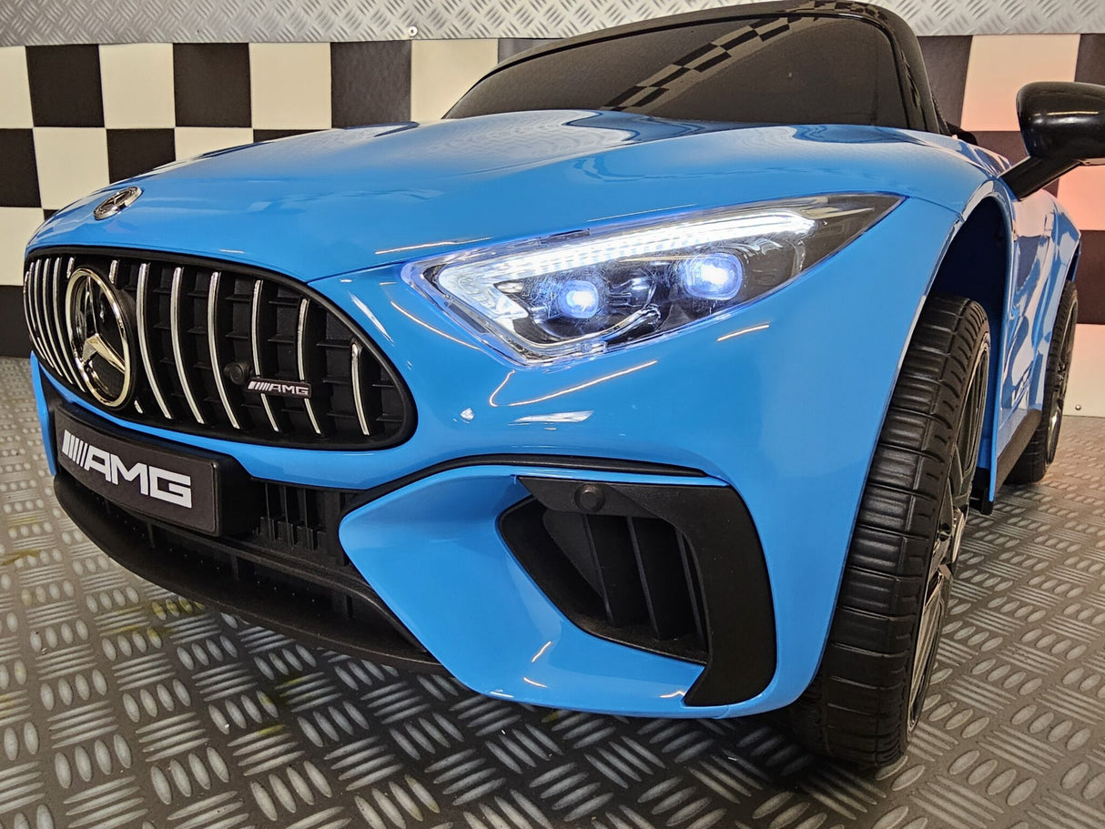 Electric children's car Mercedes SL63 12 volt metallic blue