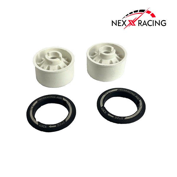 NexxRacing NXUSA-EVO-R-1-W - JUD Carbon-fiber RWD Flanged REAR Wheels (2pcs) for Mini-Z (White) - R11 OFFSET -1