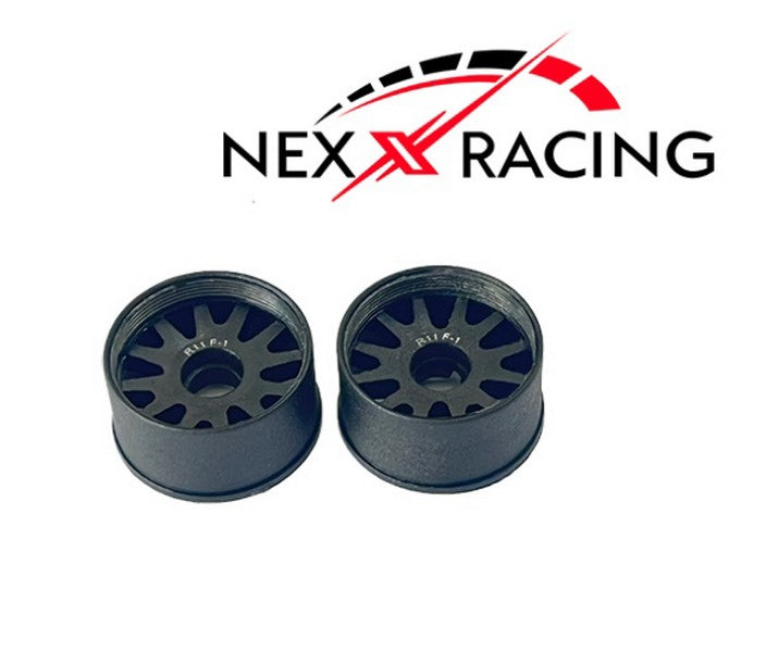 NexxRacing NXUSA-EVO-R-1 - JUD Carbon-fiber RWD Flanged REAR Wheels (2pcs) for Mini-Z - R11 OFFSET -1