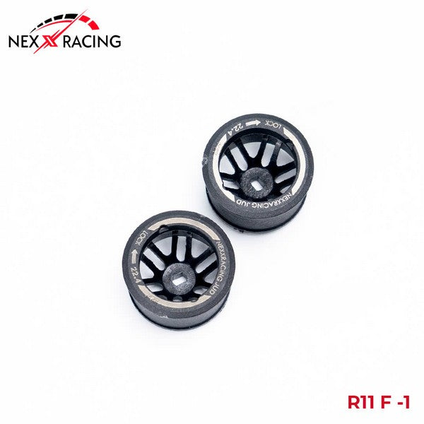NexxRacing NXUSA-EVOAWD-R+3 - JUD Carbon-fiber AWD Flanged REAR Wheels (2pcs) for Mini-Z - R11 OFFSET +3
