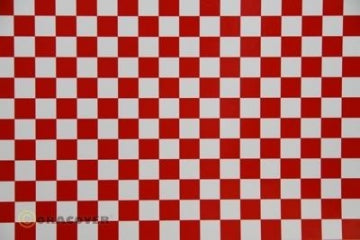 Oracover Fun 4 White-Red Checkered 2m