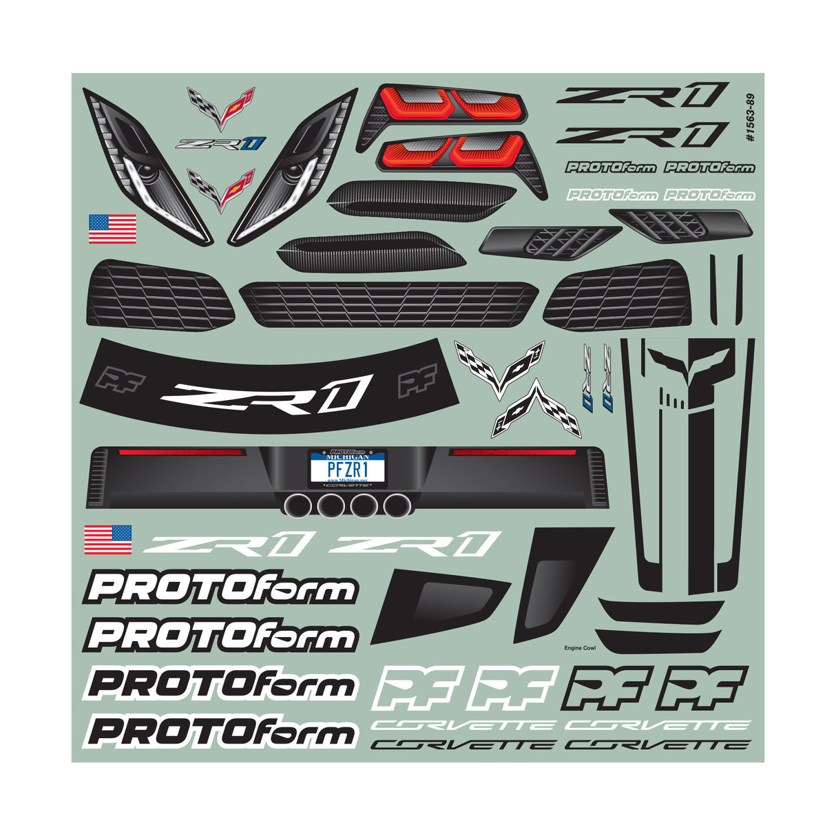 Chevrolet Corvette ZR1 LW Clear Body, 190mm