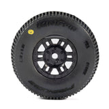 King-Pin F/R Tires Mounted 12mm Hex Black Split Six (4) for ARRMA MOJAVE GROM