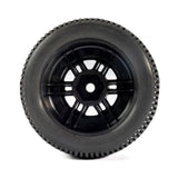 King-Pin F/R Tires Mounted 12mm Hex Black Split Six (4) for ARRMA MOJAVE GROM