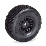 King-Pin F/R Tires Mounted 12mm Hex Black Split Six (4) for ARRMA MOJAVE GROM