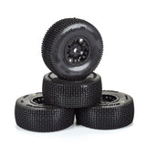 King-Pin F/R Tires Mounted 12mm Hex Black Split Six (4) for ARRMA MOJAVE GROM