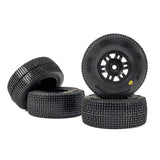 King-Pin F/R Tires Mounted 12mm Hex Black Split Six (4) for ARRMA MOJAVE GROM