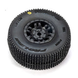 King-Pin F/R Tires Mounted 12mm Hex Black Split Six (4) for ARRMA MOJAVE GROM