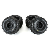 Dreadnaught Mounted Black Wheel F/R (4) for Arrma Gorgon/Quake Grom