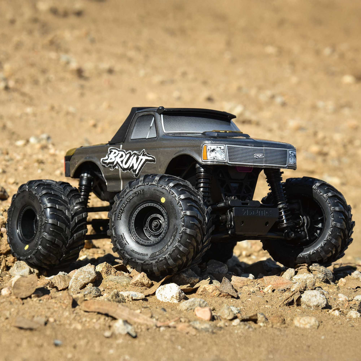 Dreadnaught Mounted Black Wheel F/R (4) for Arrma Gorgon/Quake Grom