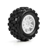 Pro-Line Racing 1/16 Badlands MX Front/Rear MT Tires Mounted 12mm White Split Six (2): ARRMA MINI KRATON
