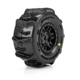 Pro-Line Racing 1/16 Dumont Front/Rear Paddle Tires Mounted 12mm Black Split Six (4): ARRMA MOJAVE GROM