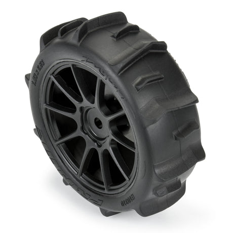 Dumont F/R Tires Mounted 12mm Hex Black Mach 10 (4) for Arrma Typhon Grom