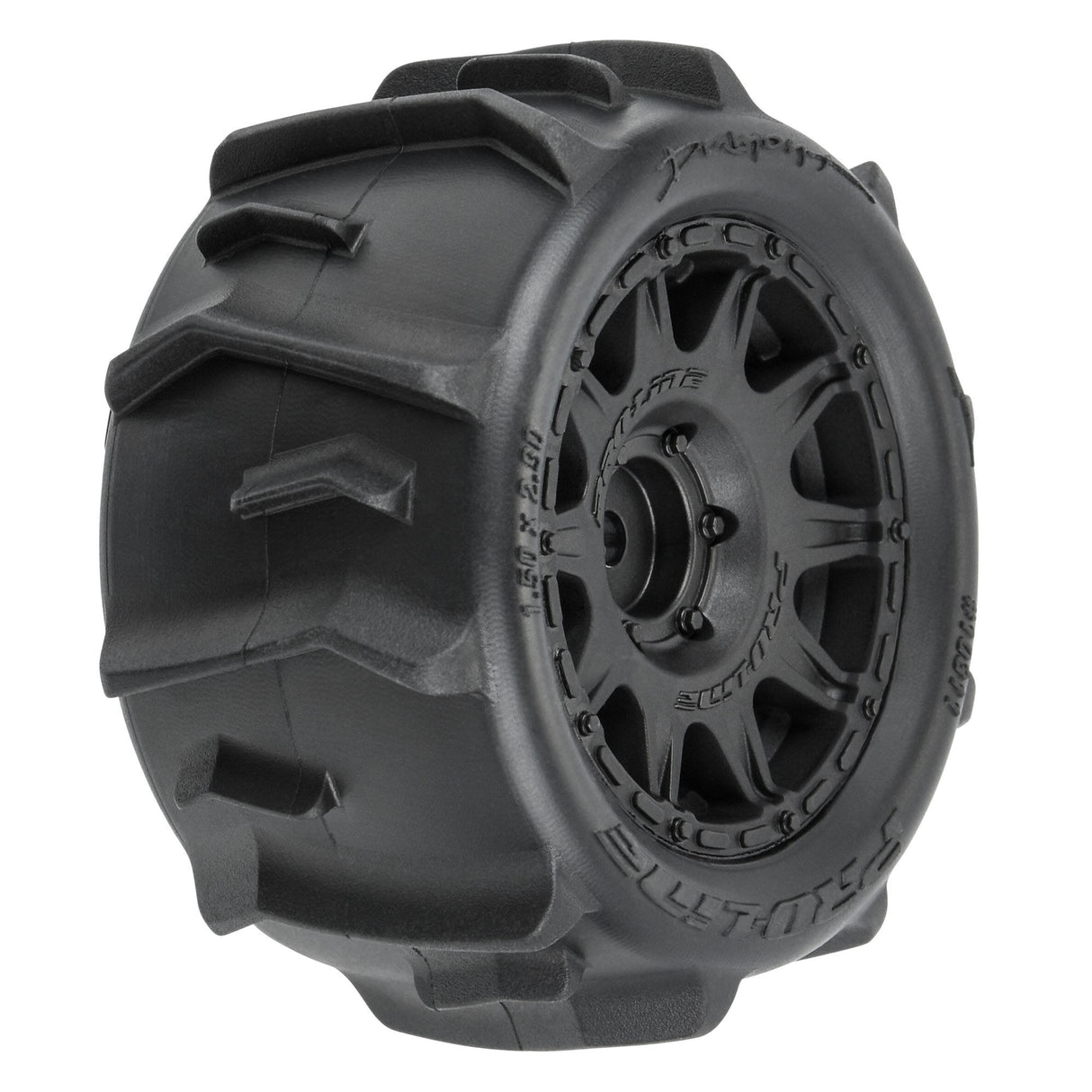 Dumont F/R Tires Mounted 12mm Hex Black Raid (4) for Arrma Granite Grom