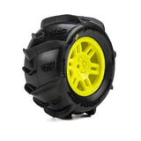 Pro-Line Racing 1/16 Dumont Front/Rear Paddle Tires Mounted 12mm Yellow Split Six (2): ARRMA MINI KRATON
