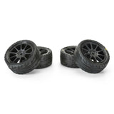 Vector Tire MTD 12mm Black Mach 10 Wheel (4) for ARRMA TYPHON GROM