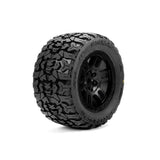Pro-Line Racing 1/16 Jaeger Front/Rear MT Tires Mounted 12mm Black Split Six (2): ARRMA MINI KRATON