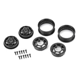 1/10 Holcomb F/R 1.55" 12mm Crawler Bead-Loc Wheels (2) Black