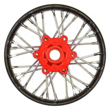 Pro-Spec Aluminum V2 Bead Front Wheel Assembled, Black/Red for Losi Promoto-SM