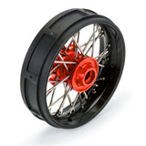 Pro-Spec Aluminum V2 Bead Front Wheel Assembled, Black/Red for Losi Promoto-SM