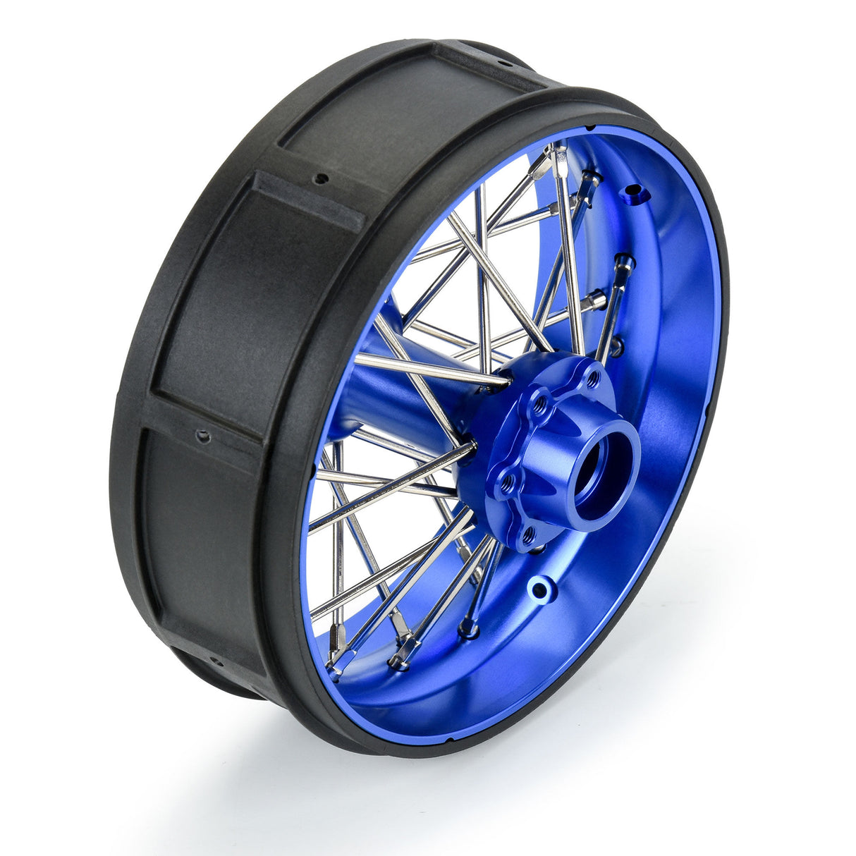 Pro-Spec Aluminum V2 Bead Rear Wheel Blue/Blue (1): Losi Promoto-SM
