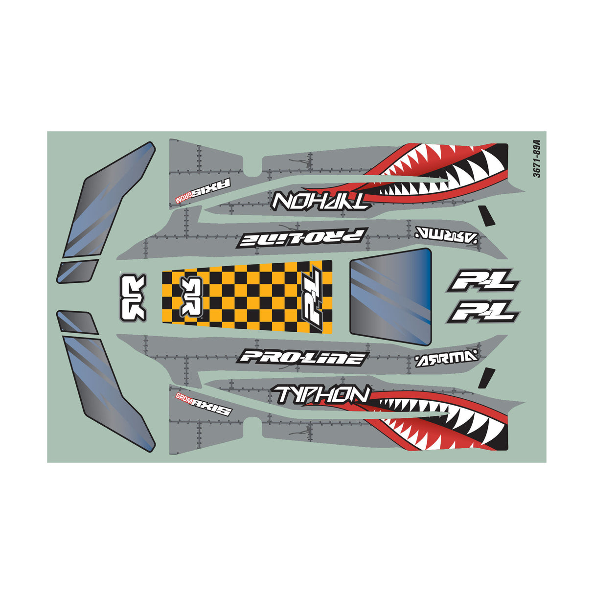Axis Tough-Color Grey Body for Arrma Typhon GROM