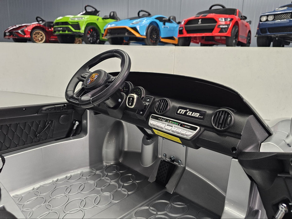 Children's car Porsche RUF 24 volt metallic silver