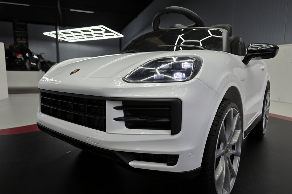 Porsche Cayenne batteri børnebil 12 volt hvid