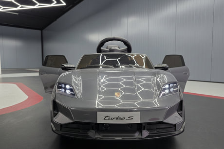 Elektrisk børnebil Porsche Taycan 1-personers 12 volt grå