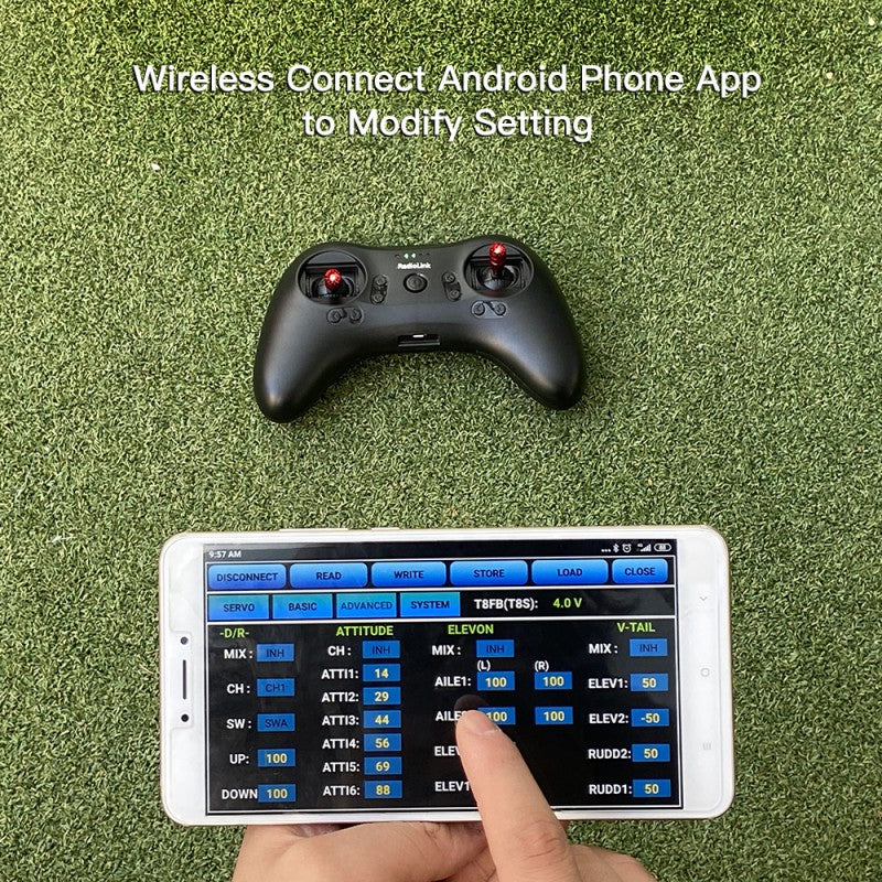 T8S 8-Channels radio with Bluetooth (Mode 2) with R8EF Receiver