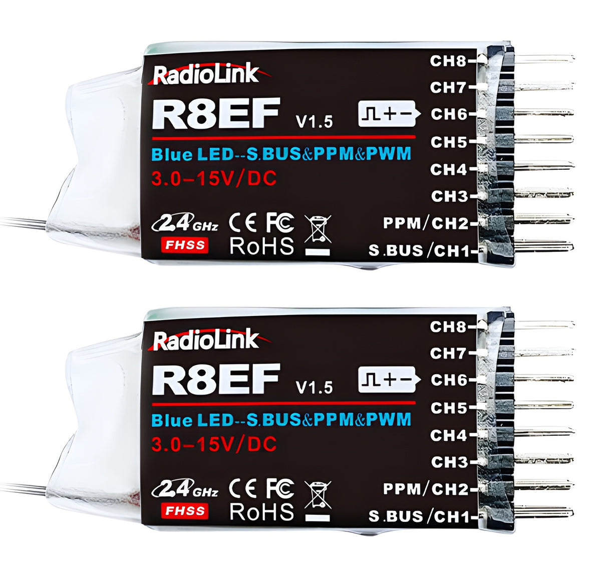 T8FB Mode-1 RC Transmitter with 2x R8EF Receiver